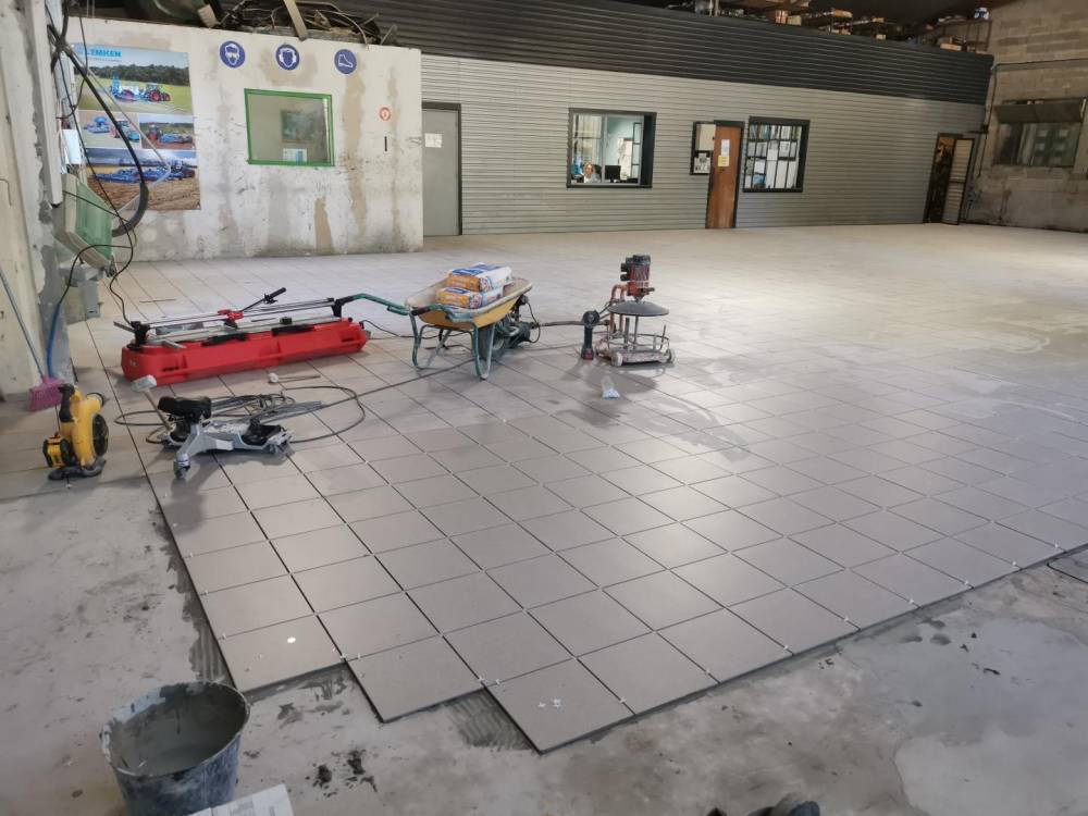carrelage mise en place