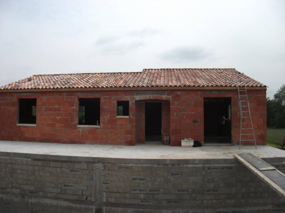 Maçonnerie maison en construction